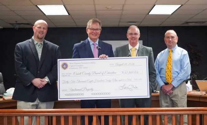 Treasurer Pack Returns More Than $42,000 in Unclaimed Property Funds to Cabell County Board of Education