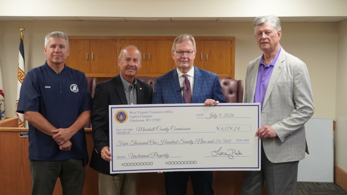 Treasurer Pack Returns More Than $4,000 in Unclaimed Property Funds to Marshall County Commission
