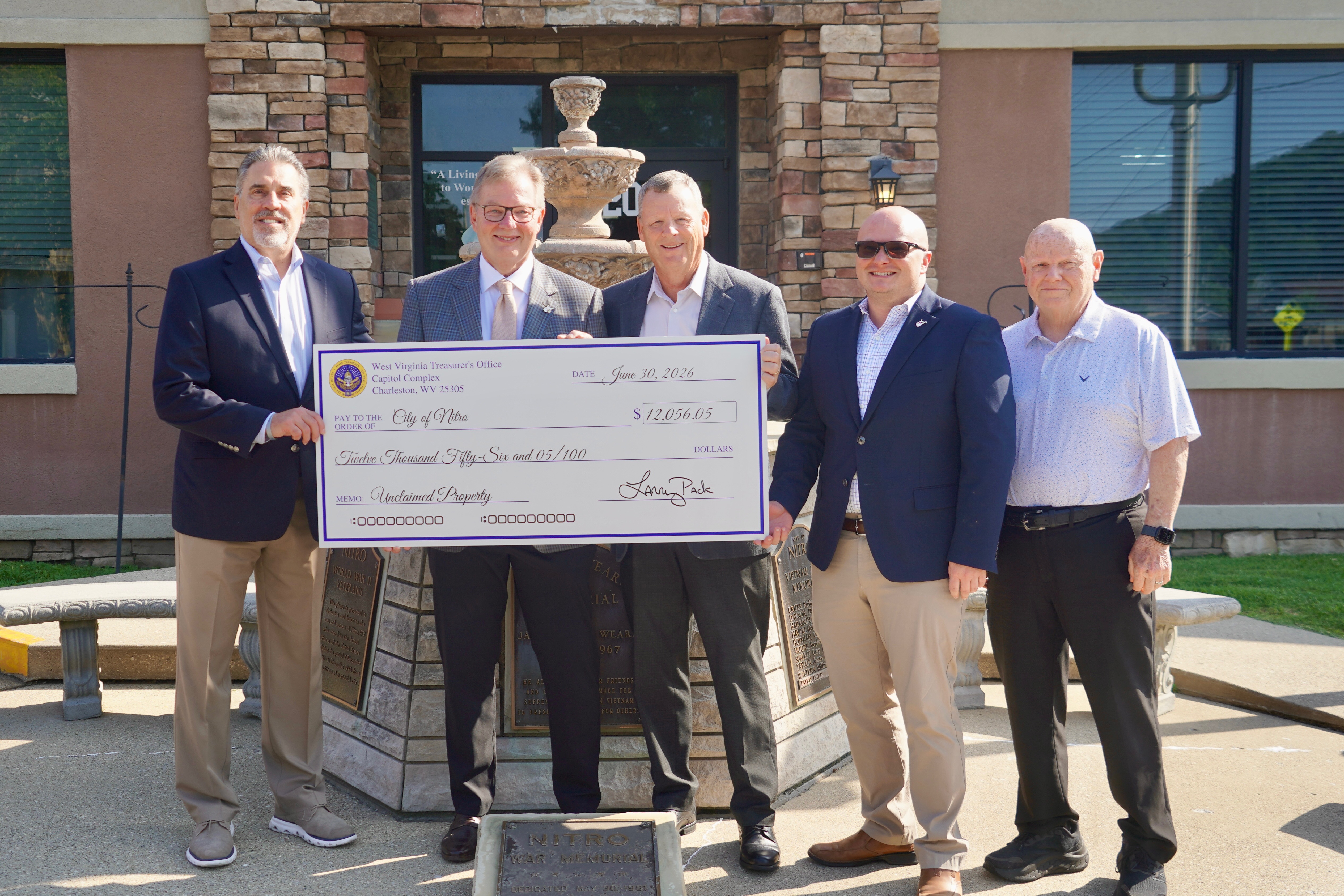 Treasurer Pack Returns More Than $12,000 in Unclaimed Property Funds to City of Nitro