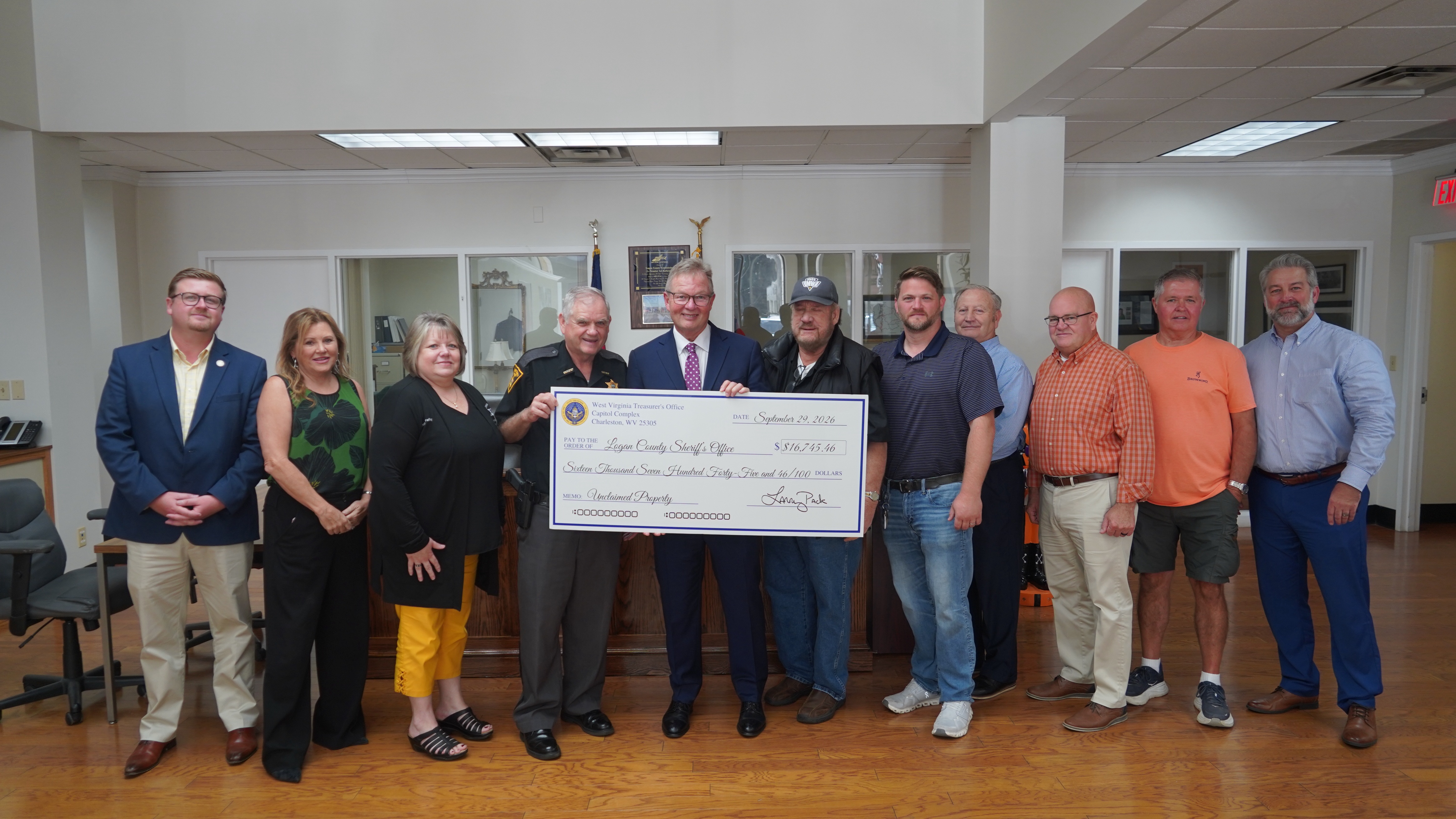Treasurer Pack Returns More Than $16,000 in Unclaimed Property Funds to Logan County Sheriff’s Office
