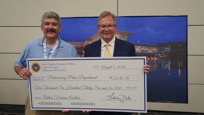Treasurer Pack Returns More Than $4,000 to Morgantown, Parkersburg Police Departments from June Online Firearms Auction