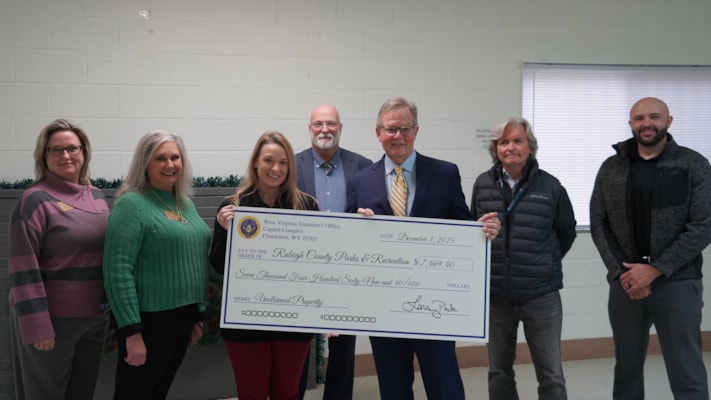Treasurer Pack Returns More Than $7,000 in Unclaimed Property Funds to Raleigh County Parks and Recreation