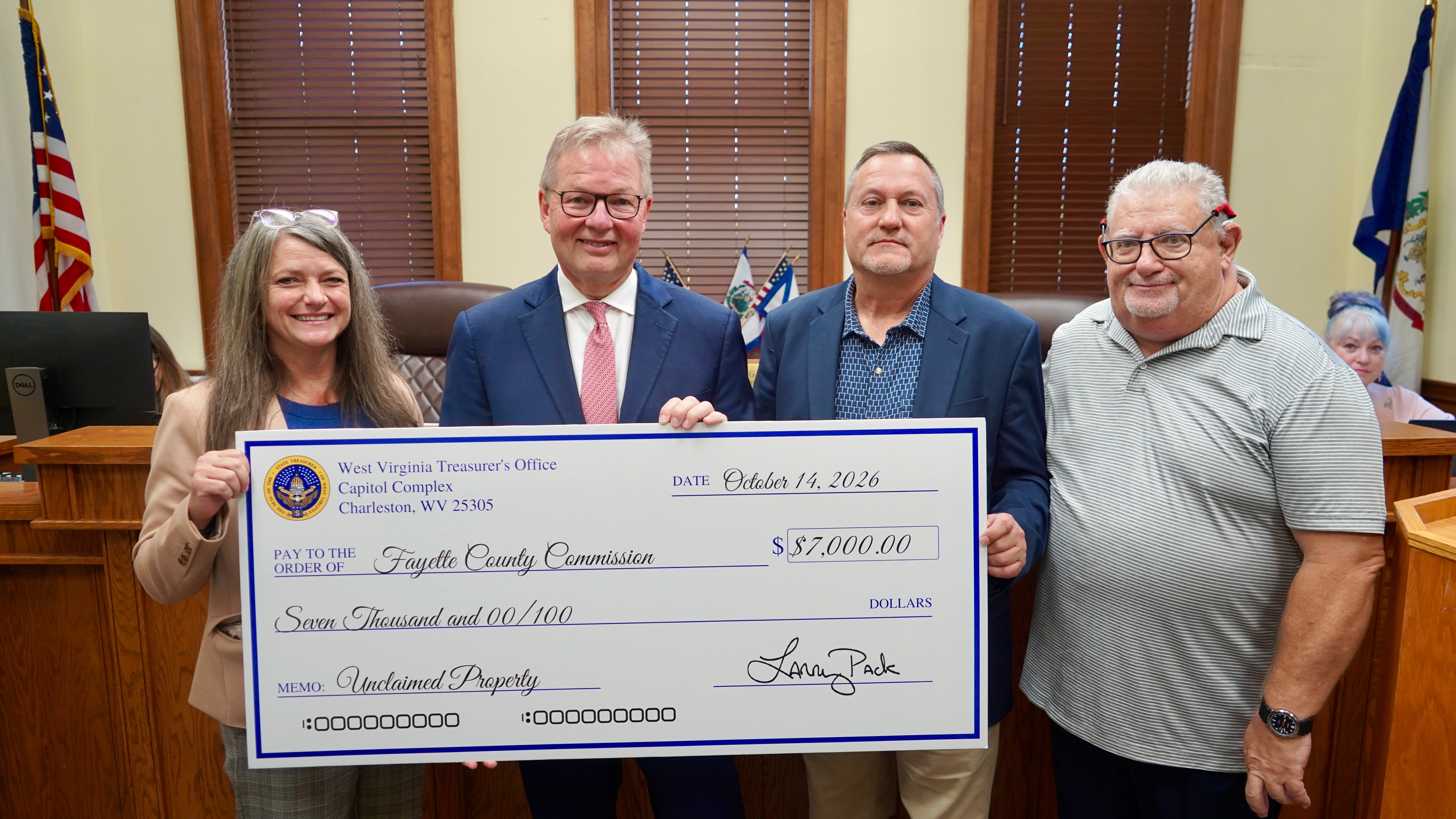 Treasurer Pack Returns Nearly $23,000 in Unclaimed Property Funds During Fayette County “Treasury Day”